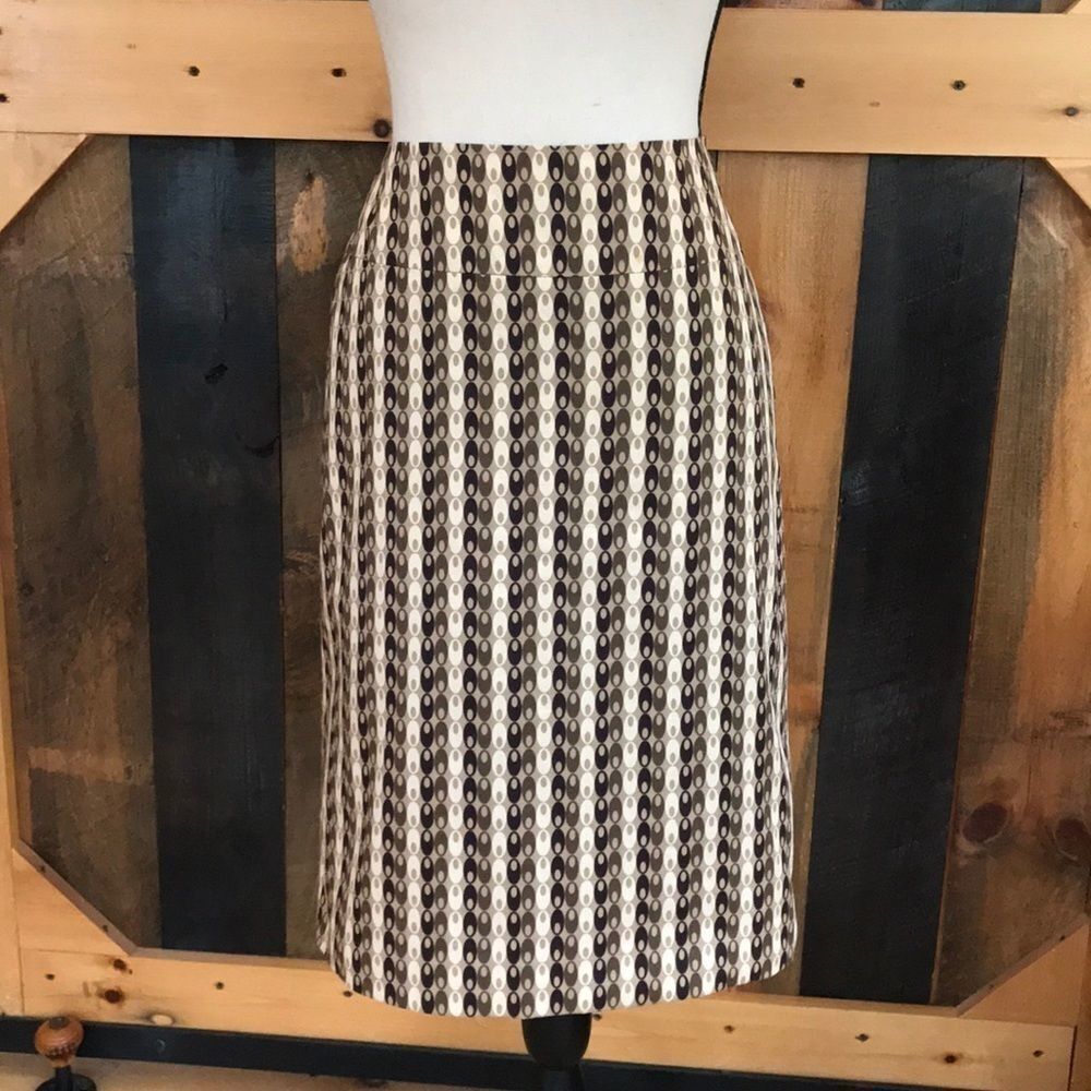 Banana Republic Brown and Cream Pencil Skirt